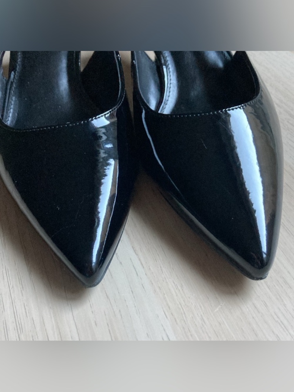 NEW Madden Girl Valeriee Black Patent Pointed Slingback Kitten Heel, Size 8.5 - Picture 8 of 8